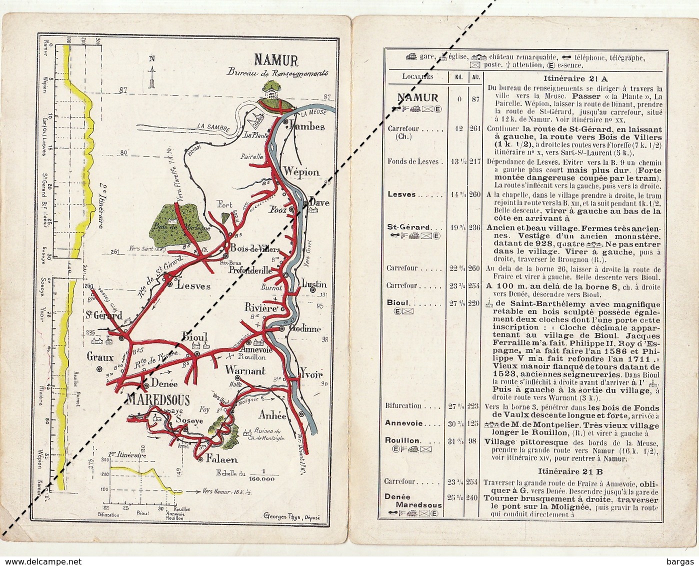 Rare Fascicule Excursion Namur Meuse - Saint Gérard Bioul Annevoie Maredsous Molignée - Dépliants Touristiques