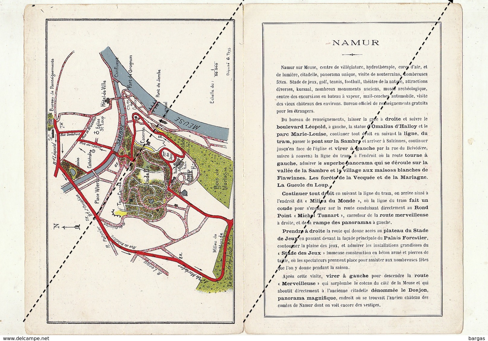 Rare Fascicule Excursion Namur Meuse - Citadelle - Dépliants Touristiques