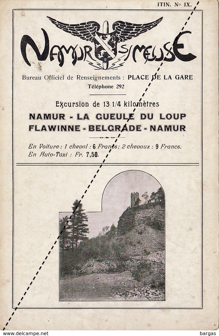 Rare Fascicule Excursion Namur Meuse - La Gueule Du Loup Flawinne Belgrade - Dépliants Touristiques