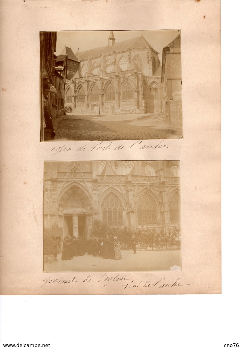 Pont De L'Arche 4 Photos De L'Eglise Notre Dame (1899). Ces Photos Sont Collées Sur 2 Pages D'album - Anciennes (Av. 1900)