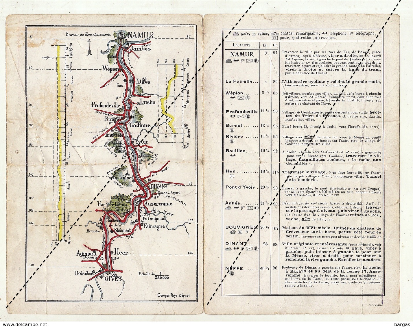 Rare Fascicule Excursion Namur Meuse - Dinant Givet Falmignoul Vallée - Dépliants Touristiques