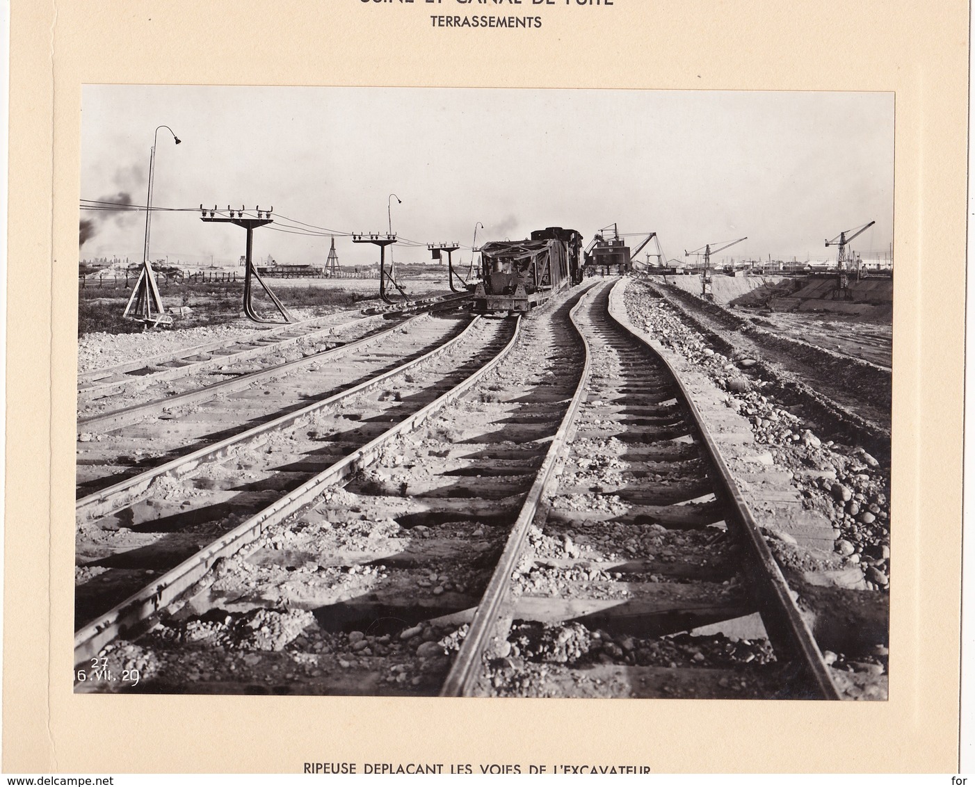 Haut-rhin : KEMBS : Construction Du Barrage Et écluse : Usine Et Canal De Fuite - Ripeuse Déplaçant Les Voies - 1928-32 - Plaatsen