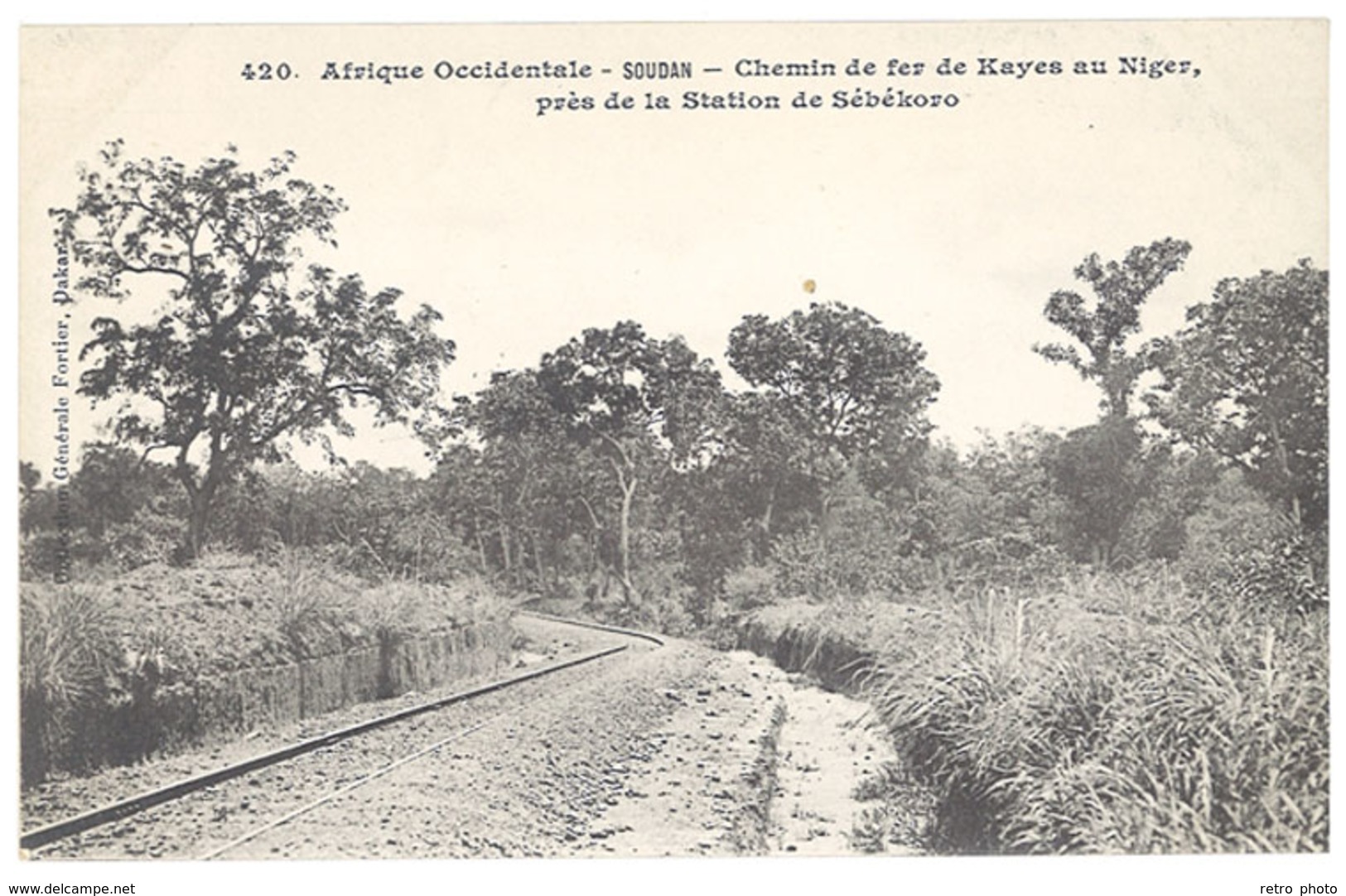 Cpa Afrique - Soudan - Chemin De Fer De Kayes Au Niger Près De La Station De Sébékoro - Sudán