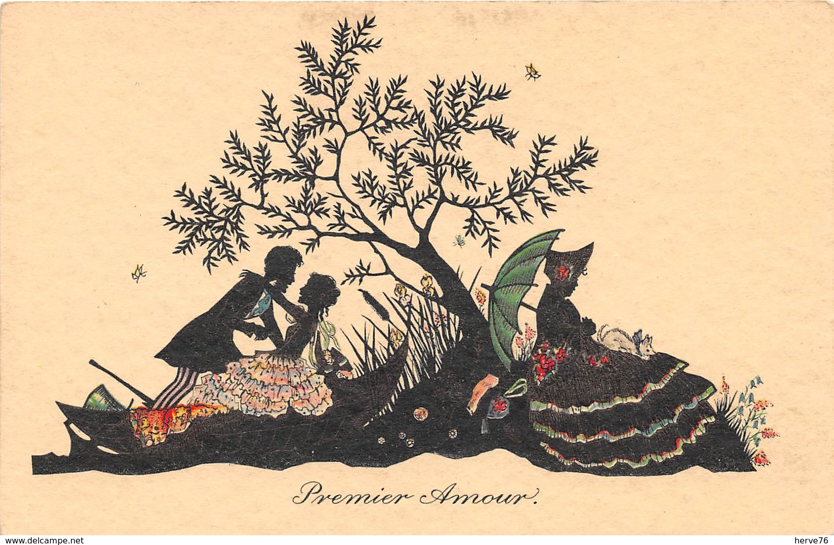 Illustrateur Non Signé - Le Lever De MadamePremier Amour - Silhouette - Fantaisie - 1900-1949
