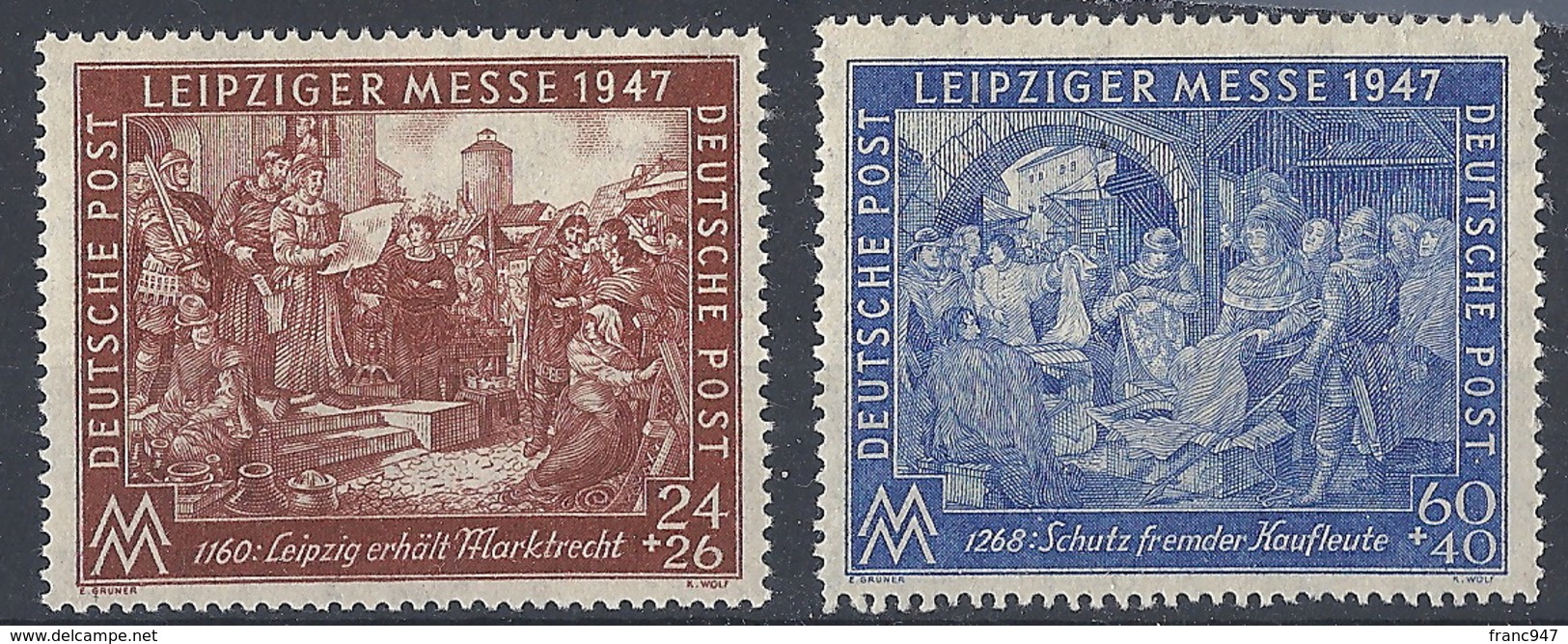 Emissione Comune, 1947 Fiera Di Lipsia, 2v # Michel 941-42 - Scott B296-97 - Unificato 28-29 MNH - Altri & Non Classificati