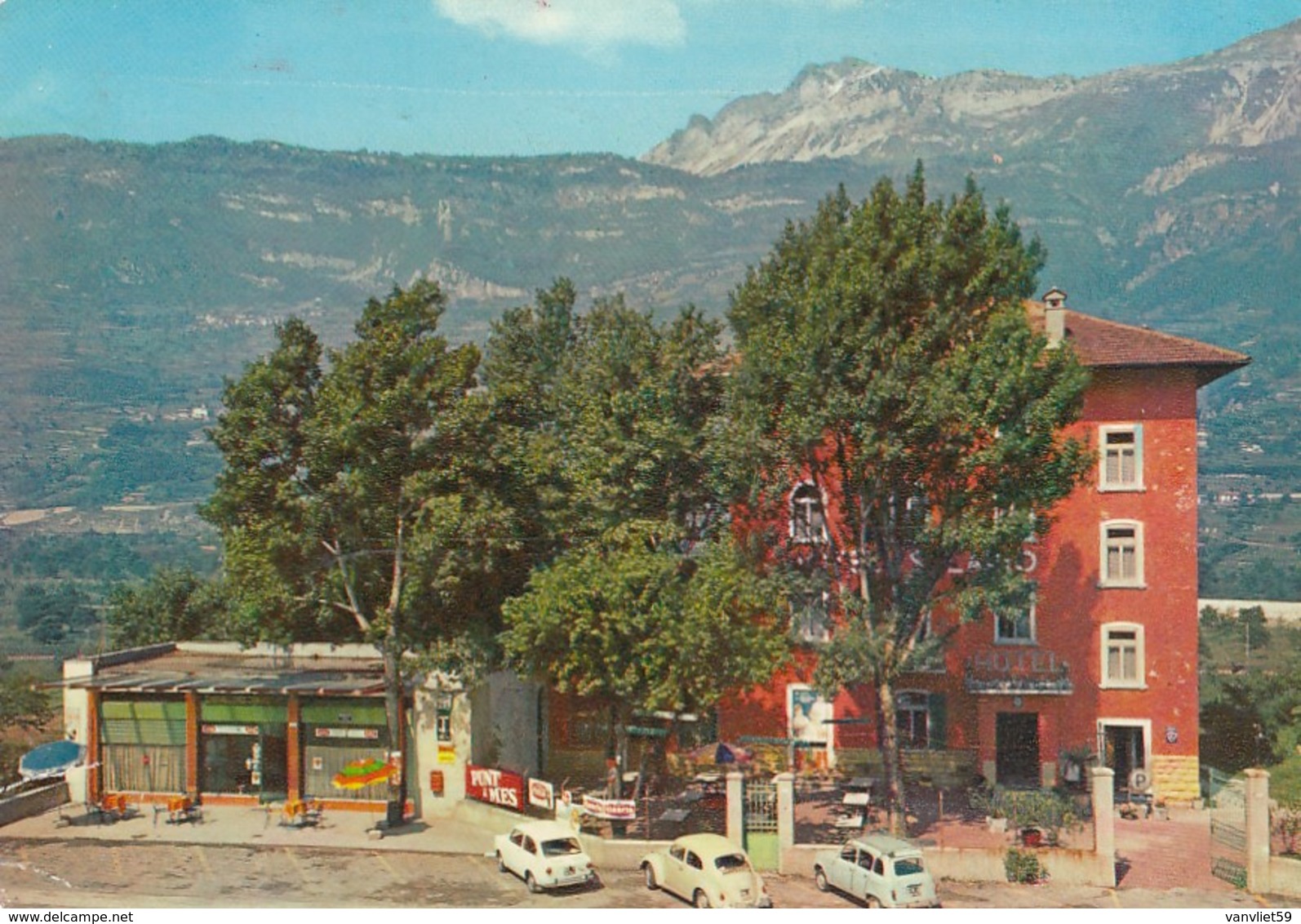 ROVERETO-TRENTO-HOTEL=S.ILARIO=INSEGNA=SALI E TABACCHI=COCACOLA-CARTOLINA VERA FOTOGRAFIA -VIAGGIATA IL 1-1-1985 - Trento