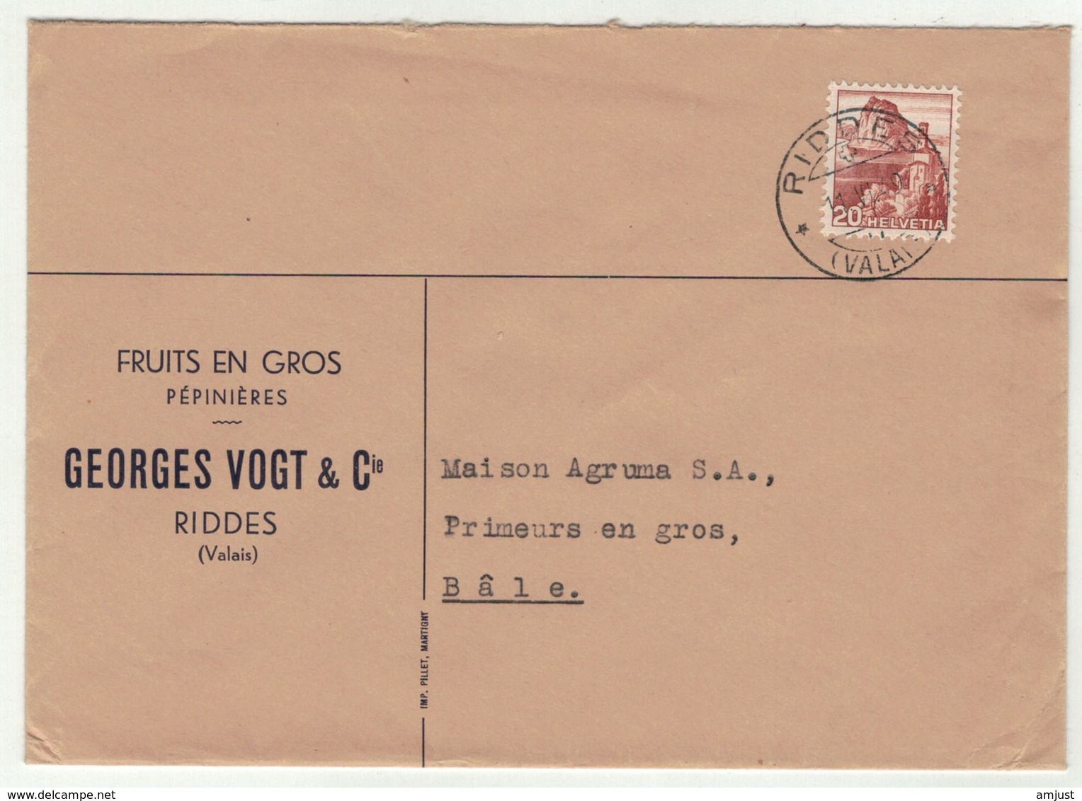 Suisse // Schweiz // Switzerland //  1940-1949 // Lettre De Riddes Pour Bâle - Lettres & Documents