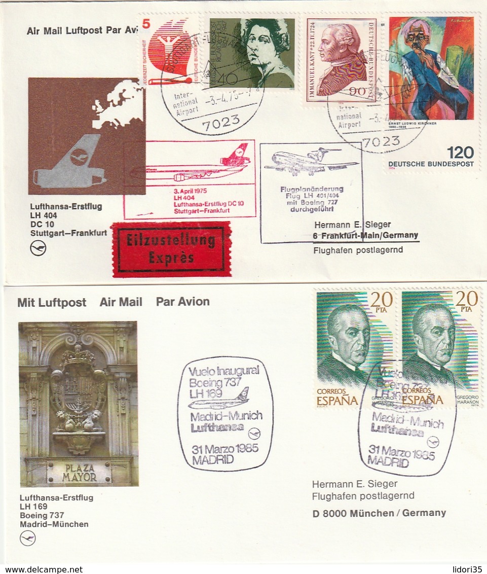 Flugpost / Sammlung Mit Rd. 75 Int. Belegen (meist Erstflugbriefe) (4058-320) - Sammlungen (ohne Album)