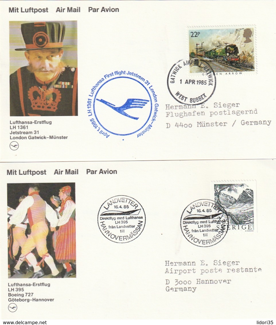 Flugpost / Sammlung Mit Rd. 75 Int. Belegen (meist Erstflugbriefe) (4058-320) - Sammlungen (ohne Album)
