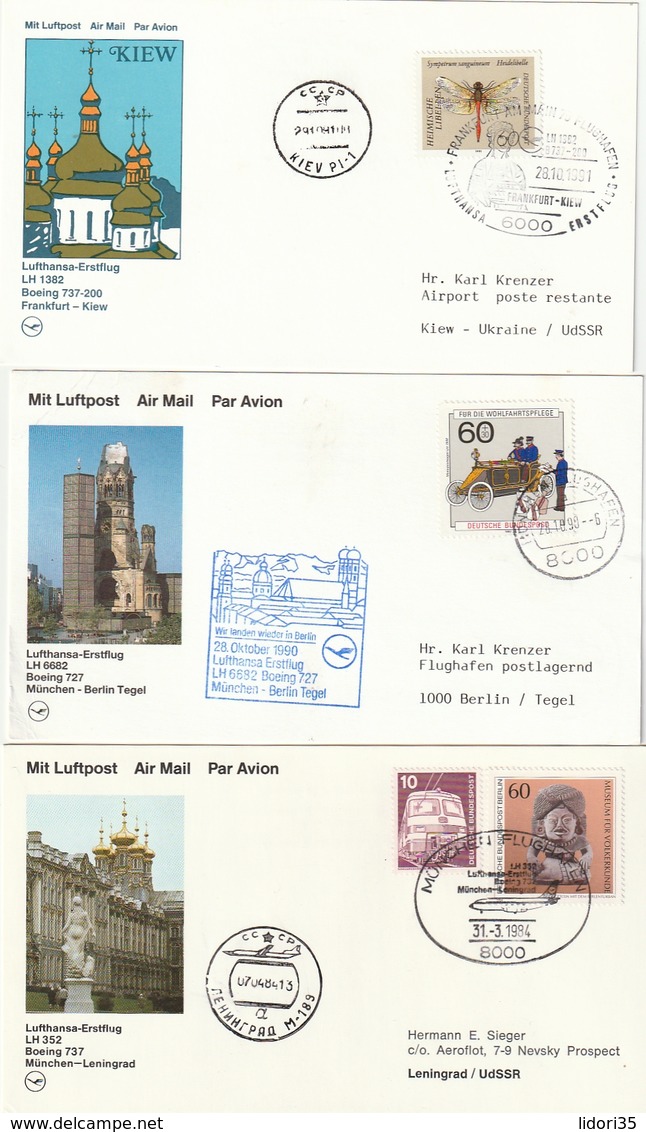 Flugpost / Sammlung mit rd. 75 int. Belegen (meist Erstflugbriefe) (4058-320)