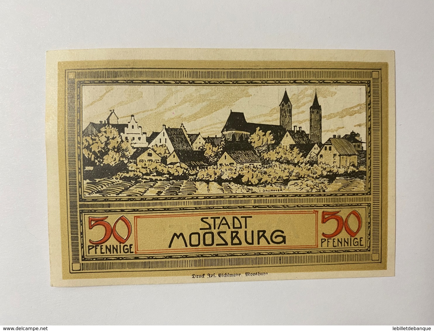 Allemagne Notgeld Moosburg 50 Pfennig - Colecciones