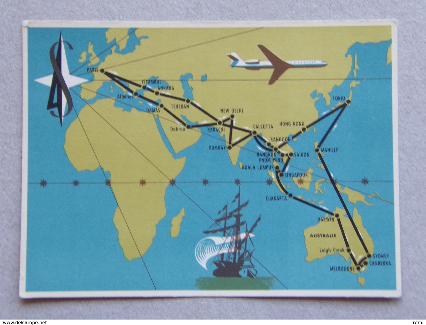 1962 Tour De L'Amitié De CARAVELLE 1er Biréacteur Commercial Sur Le Routes De L'Asie Et De L'Océanie Sud-Aviation Avion - 1946-....: Ere Moderne