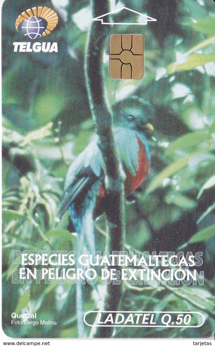 TARJETA DE GUATEMALA DE UN QUETZAL (BIRD-PAJARO) - Guatemala