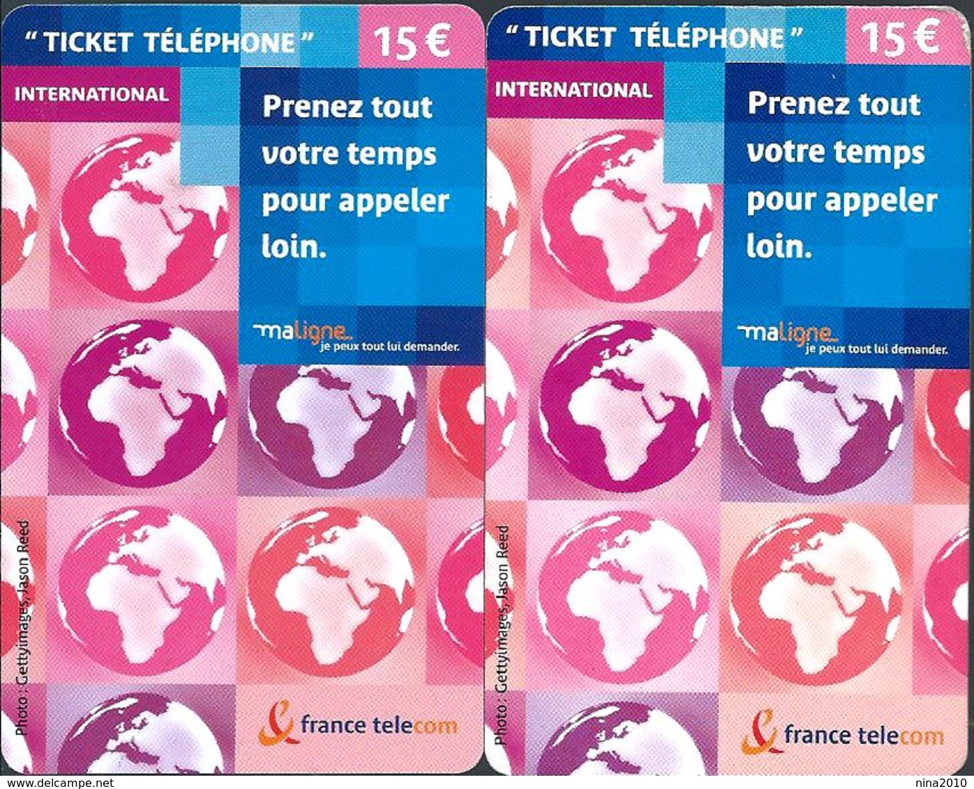2 Tickets De Téléphone - Verso Et Dates Différentes - FT Tickets