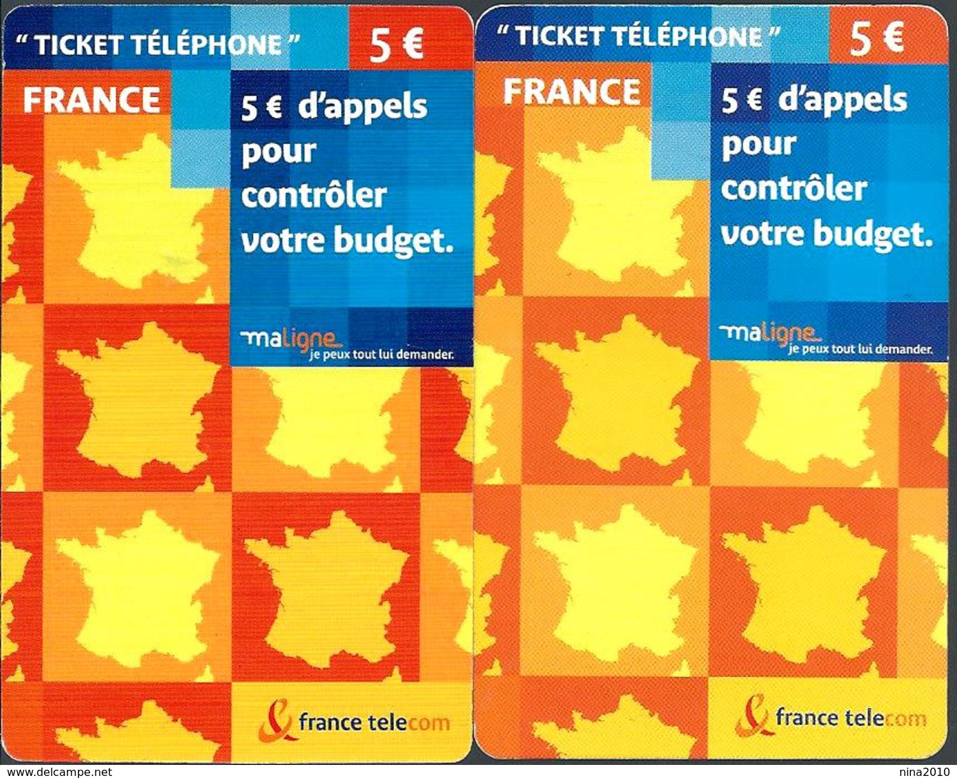 2 Tickets De Téléphone - Verso Et Dates Différentes - Billetes FT