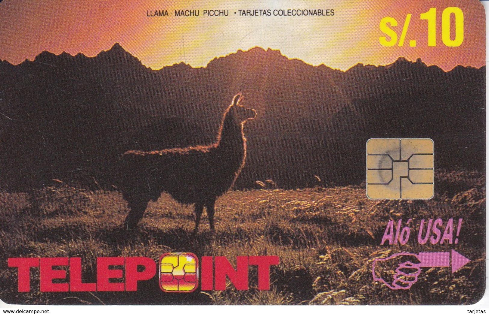 TARJETA DE PERU DE UNA LLAMA DE SUDAMERICA (TELEPOINT) - Perú