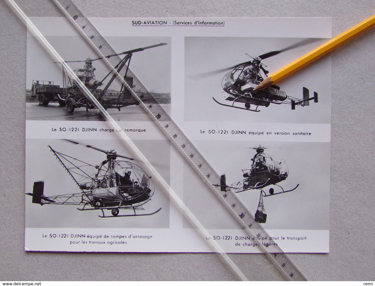 Hélicoptère SO-1221 DJINN Sud-Aviation 4 Vue Donc 4 Versions Différentes Aéronautique Aérospatiale Avion Aviation-Civile - Hélicoptères