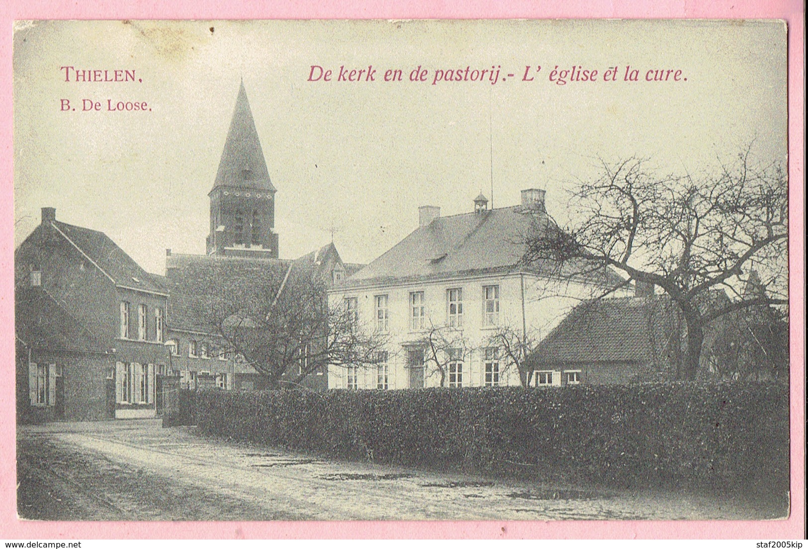 Thielen - De Kerk En De Pastorij - L' église Et La Cure - B. De Loose - 1909 - Kasterlee