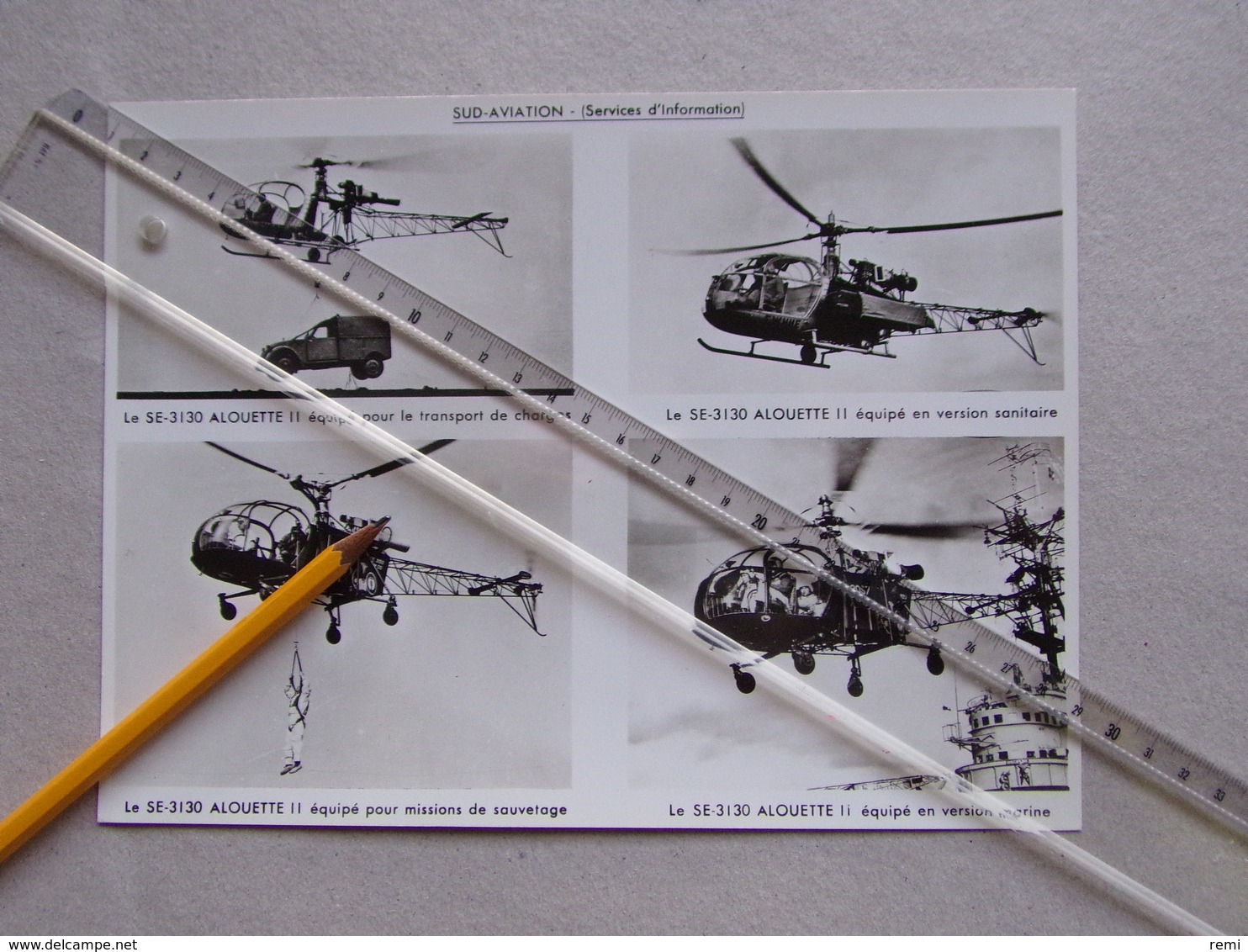 Hélicoptère SO-3130 ALOUETTE II Sud-Aviation 2CV Citroën 4 Vues Donc 4 Versions Différentes Aéronautique Aviation-Civile - Helicopters