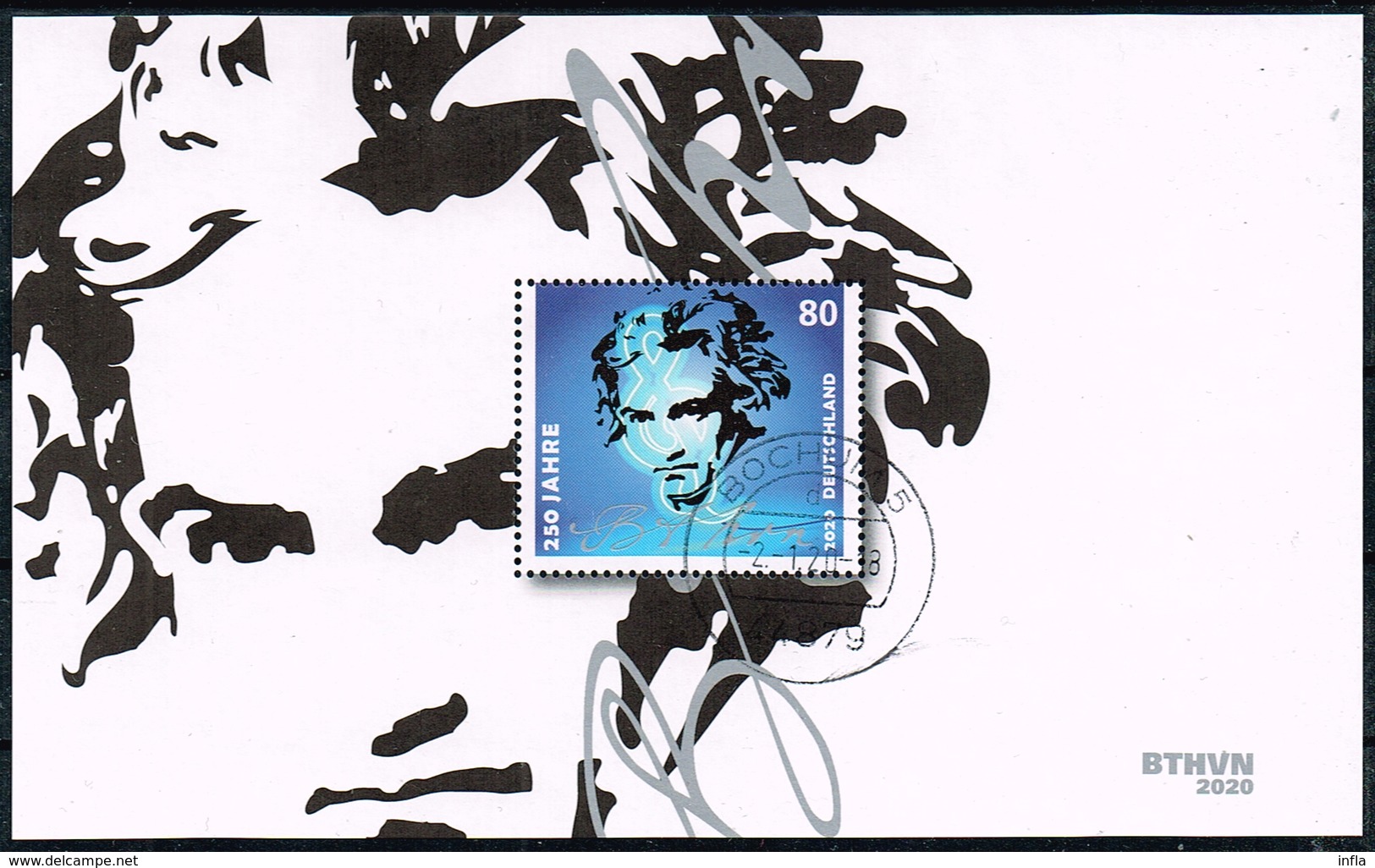 Bund 2020, Michel # Block 85 O 250. Geburtstag Von Ludwig Van Beethoven Mit Ersttagsstempel - Unused Stamps