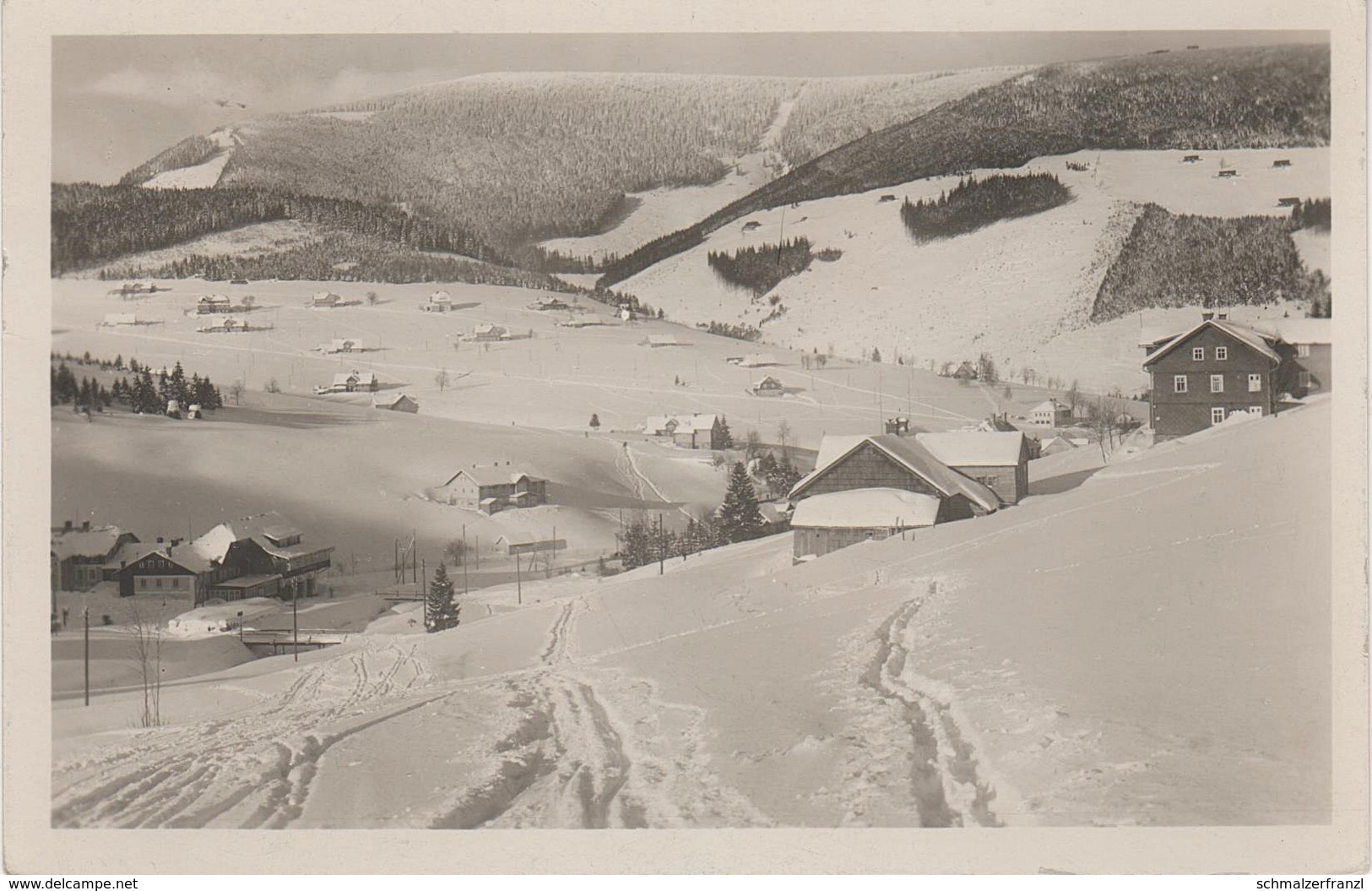 AK Riesengebirge Petzer Pec Snezkou Chata Bouda Baude Winter Braunberg Lenzenbergbauden Braunkesselbauden Dumlichbauden - Sudeten