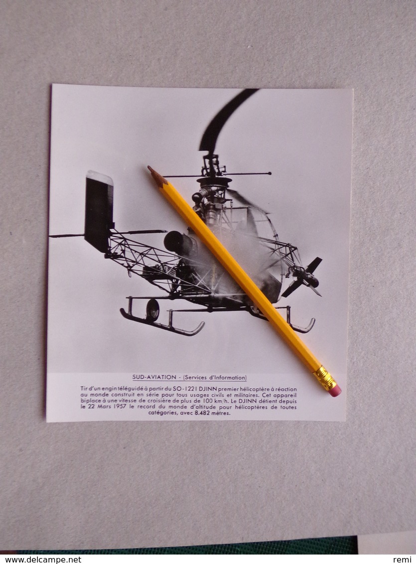 Hélicoptère SO-1221 DJINN Document Sud-Aviation Civile Aéronautique Services D'Information - Elicotteri