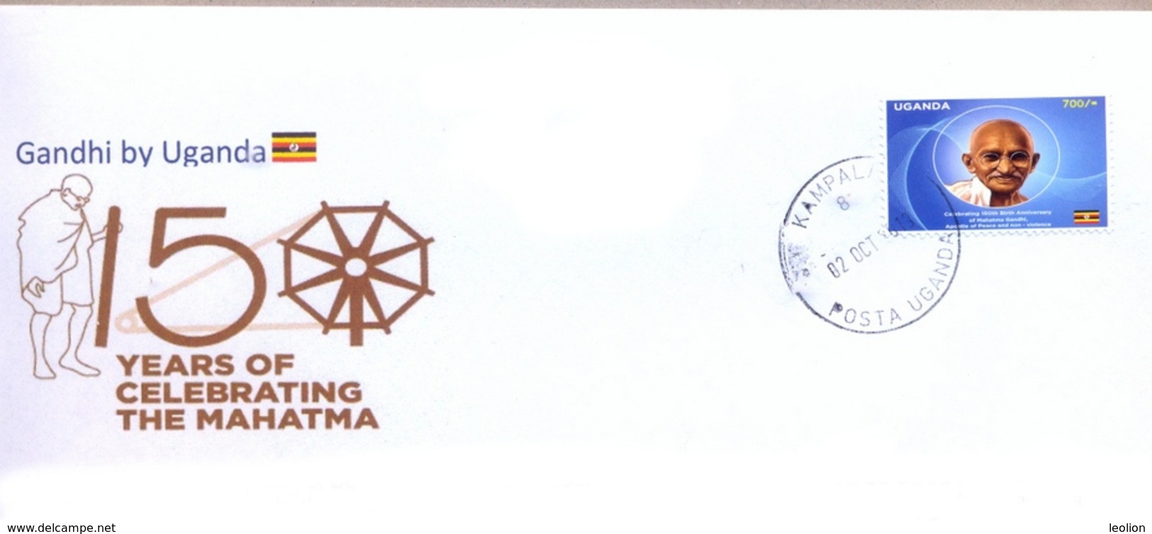 UGANDA 2019 New Stamp Issue GANDHI Birth Anniversary Private FDC First Day Of Issue Cover OUGANDA - Ouganda (1962-...)