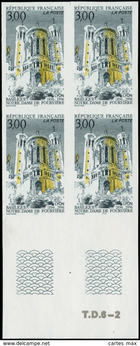 FRANCE Poste ** - 3022, Bloc De 4 Non Dentelé, Bdf: 3.00f. Notre Dame De Fourvière - Cote: 80 - Non Classés