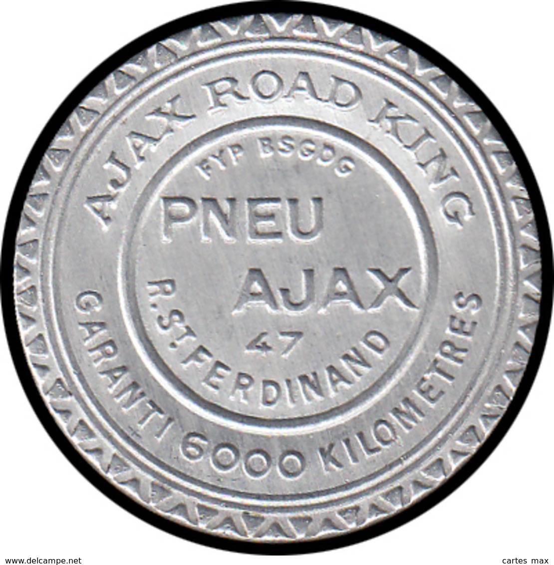 FRANCE Timbres Monnaie ALU - 138, 10c. Rouge Semeuse, Aluminium, Fond Bleu: "Pneu Ajax - Paris" - Autres & Non Classés