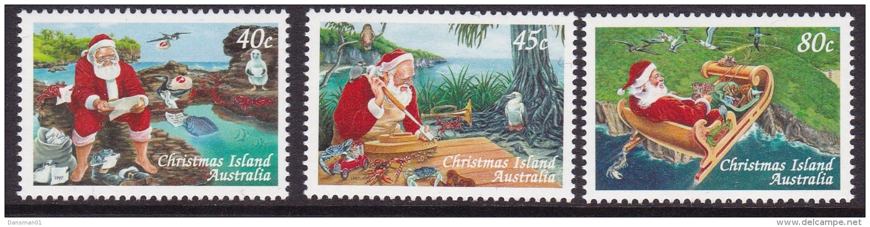 Christmas Island 1997 Christmas Sc 407-09 Mint Never Hinged - Christmas Island