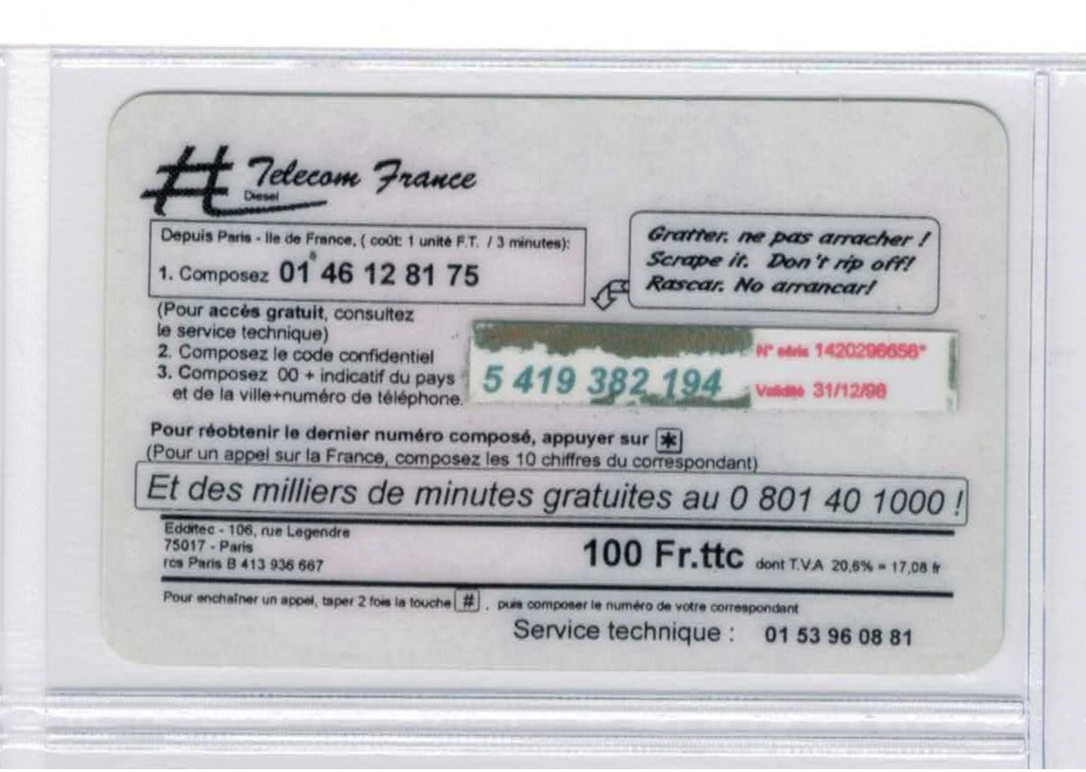 Prépayée France - Diesel Telecom - Avec Code - Voir Scans - Other & Unclassified