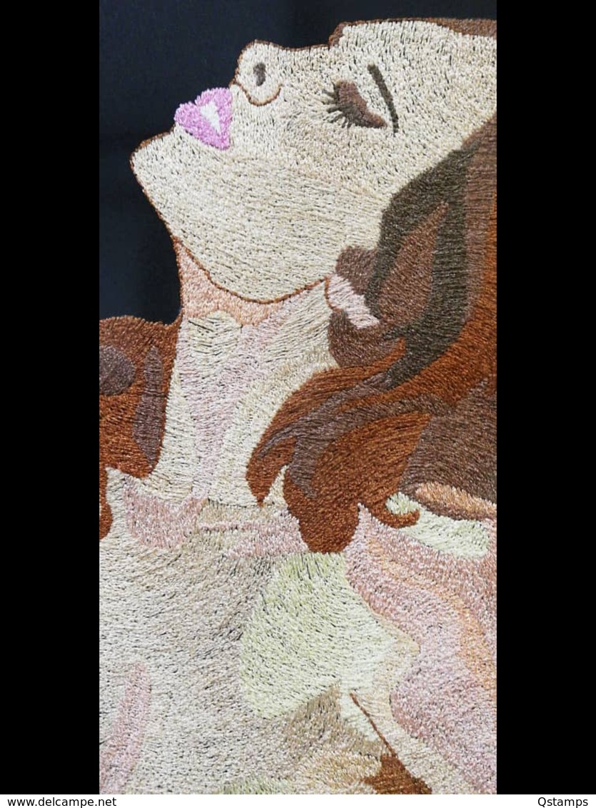 A Framed Intricately Hand Sewn Portrait Of A Woman - Other & Unclassified