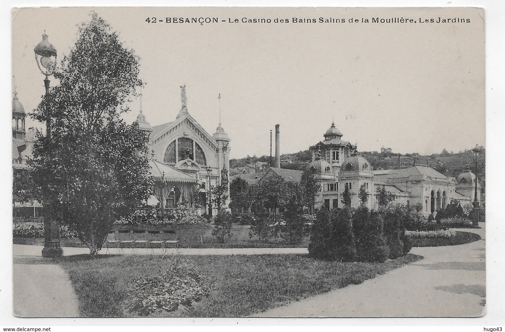 BESANCON - N° 42 - LE CASINO DES BAINS SALINS DE LA MOUILLERE - LES JARDINS - CPA NON VOYAGEE - Besancon