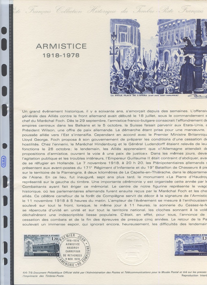 Collection Historique Du Timbre-poste - TTB - Ref.0085 - ARMISTICE 1918-1978 - Altri & Non Classificati