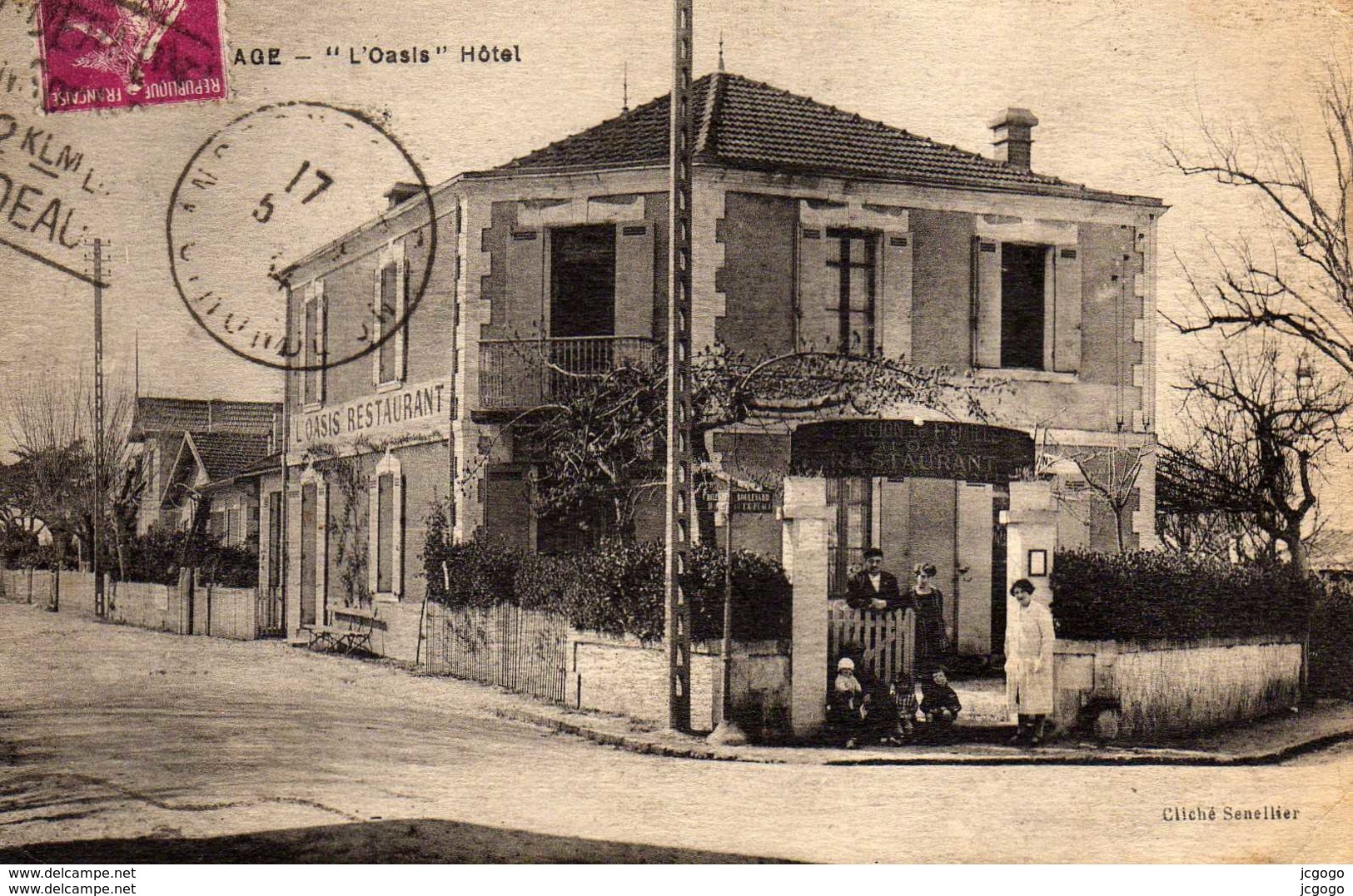 ANDERNOS-les-BAINS  "L'Oasis" Hôtel  Restaurant.  Carte écrite En 1934  2 Scans - Andernos-les-Bains