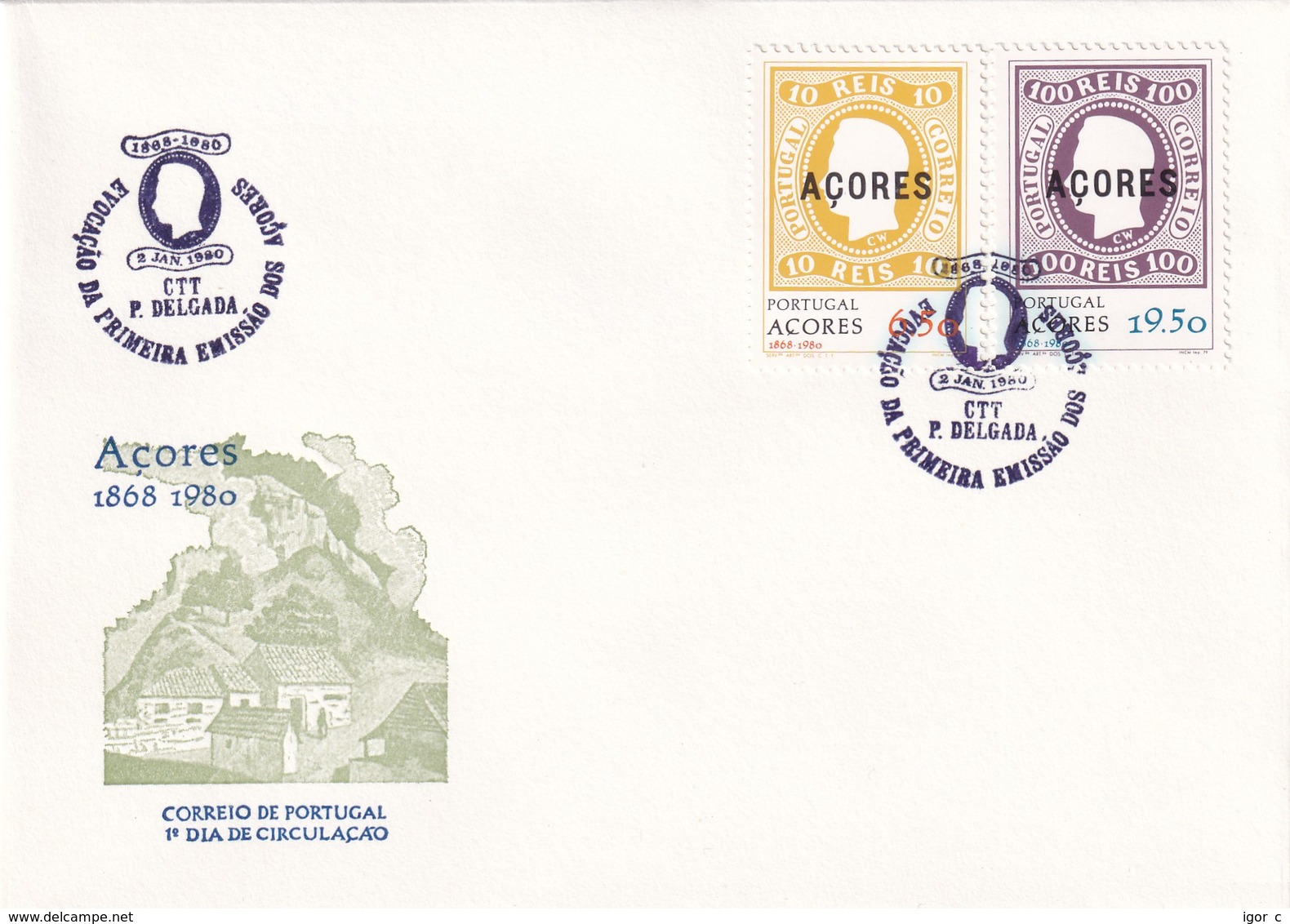 Portugal Azores FDC 1980 Cover: Definitives; - Portuguese Africa