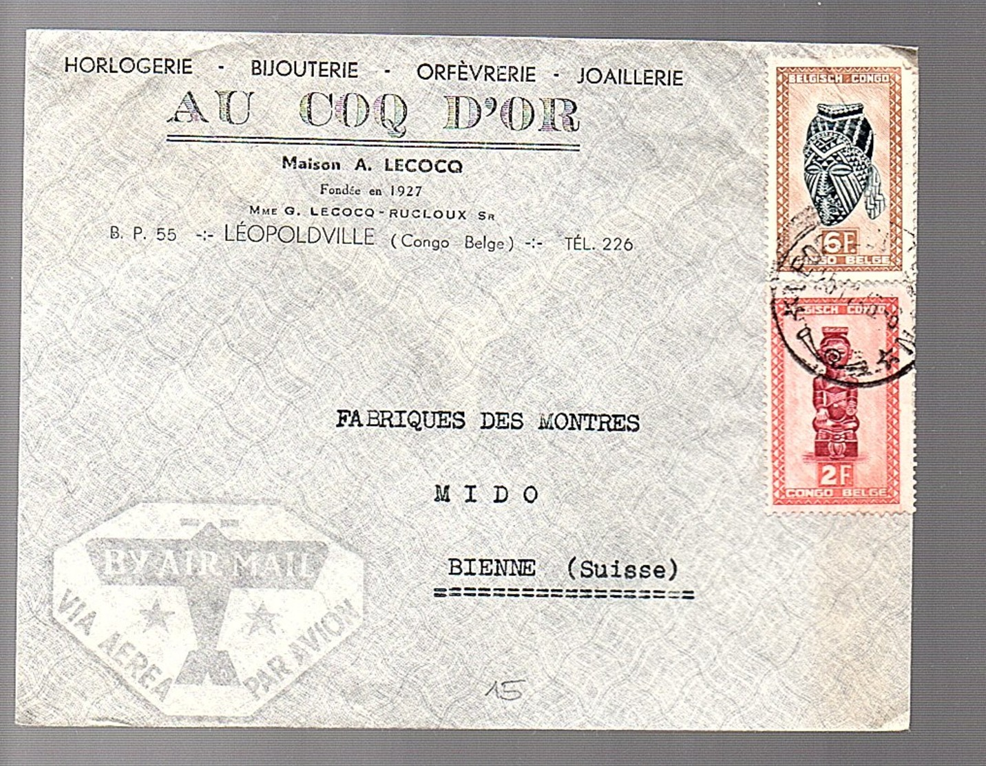Au COQ D’Or Horlogerie Bijouterie Orfèvrerie Joaillerie A. Lecocq–Recloux (613) - Lettres & Documents