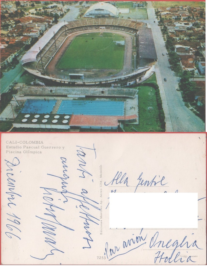 Cali (Colombia) Estadio P. Guerrero Y Piscina Olimpica. Viaggiata 1966 - Colombia