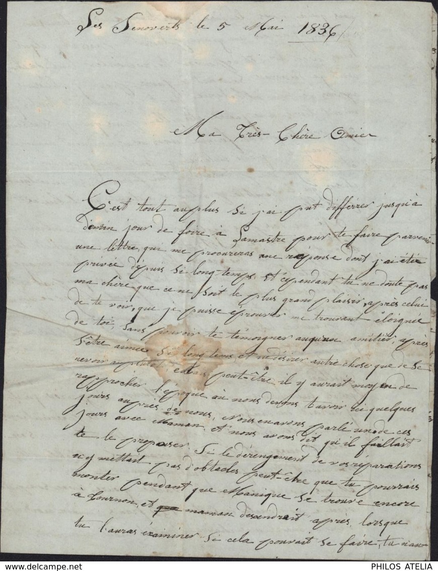 Cursive 6 Lamastre CAD T12 Tournon 6  7 Mai 1836 Taxe Manuscrite 1 - 1801-1848: Précurseurs XIX