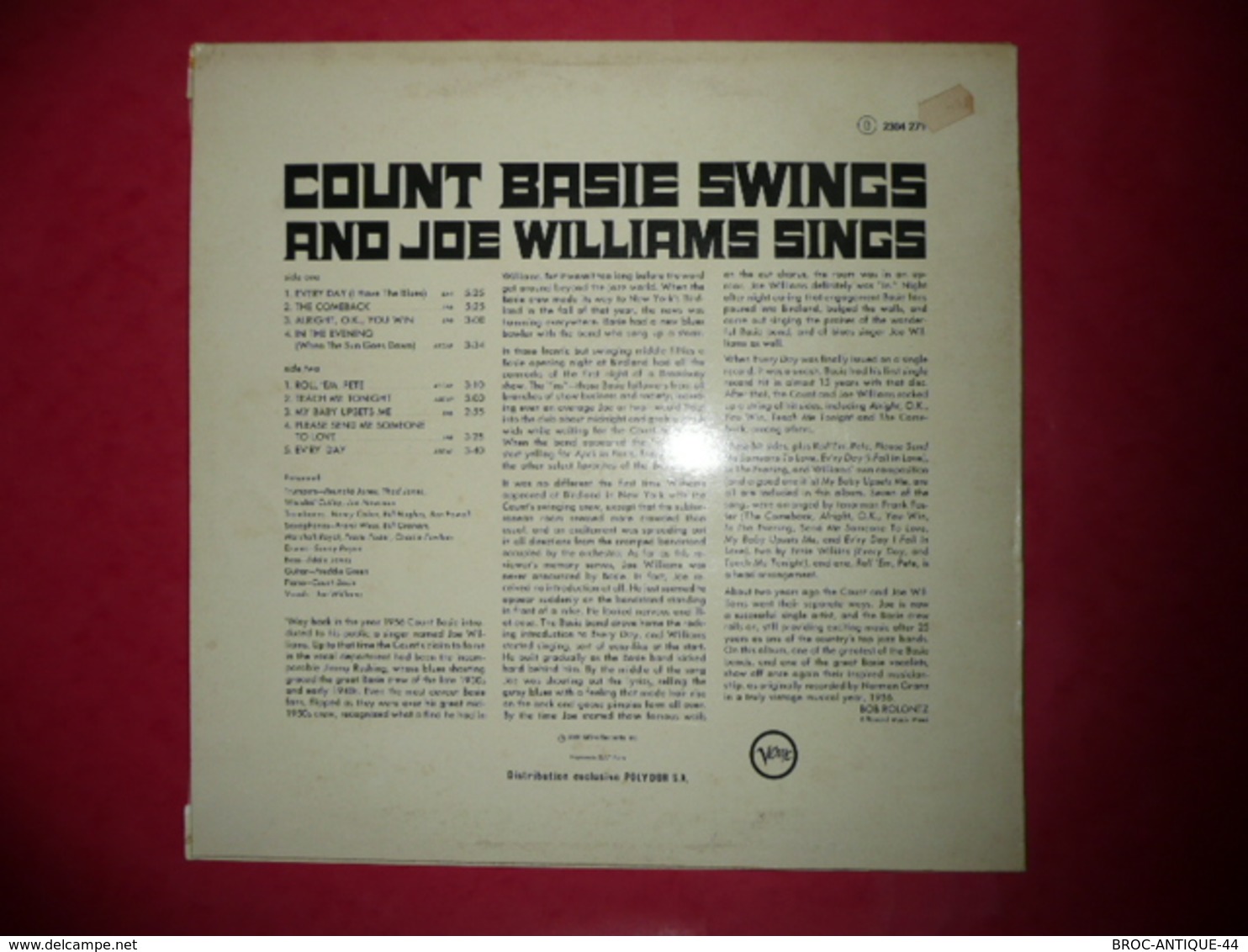 LP33 N°570 - COUNT BASIE SWINGS AND JOE WILLIAMS SWINGS - COMPILATION 9 TITRES - Jazz