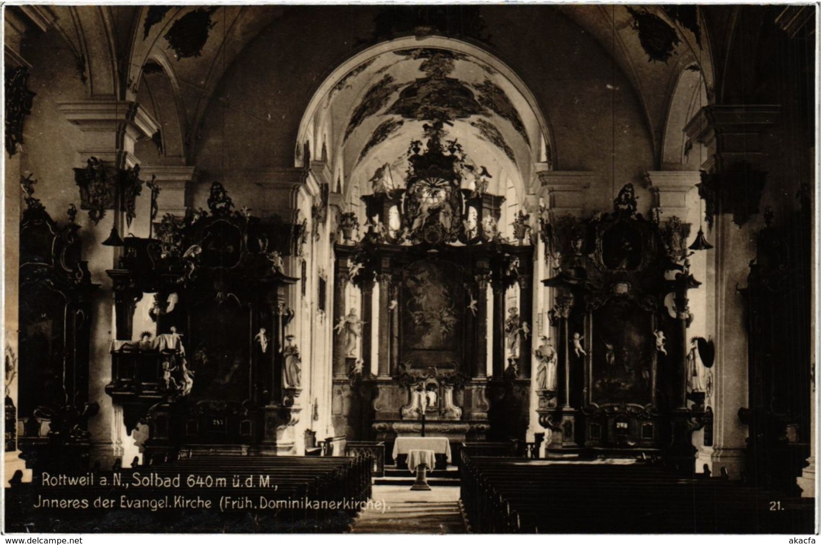 CPA AK Rottweil Inneres Der Evangel.Kirche GERMANY (938943) - Rottweil