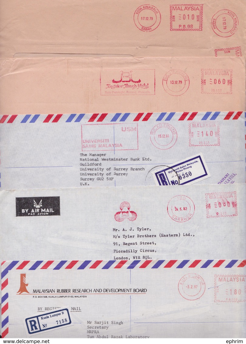 MALAISIE MALAYSIA MALAYA - Lot De 252 Enveloppes En Affranchissement Automatique Stampless Mail Covers Machine PP Cover - Malaysia (1964-...)