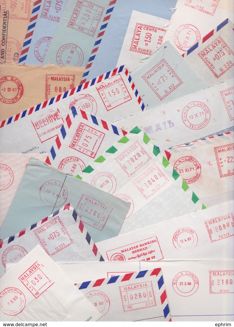 MALAISIE MALAYSIA MALAYA - Lot De 252 Enveloppes En Affranchissement Automatique Stampless Mail Covers Machine PP Cover - Malaysia (1964-...)