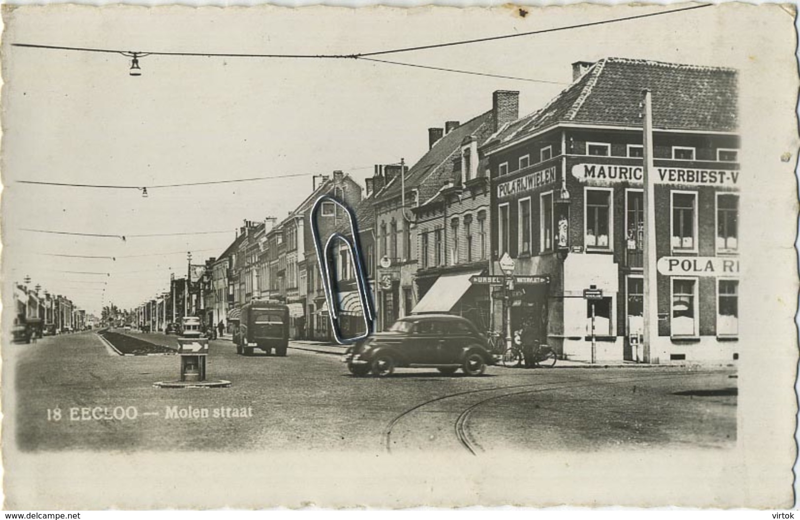 Eeklo - Eecloo : Statieplaats  (  Old Cars )   Reclame Pola Rijwielen - Eeklo