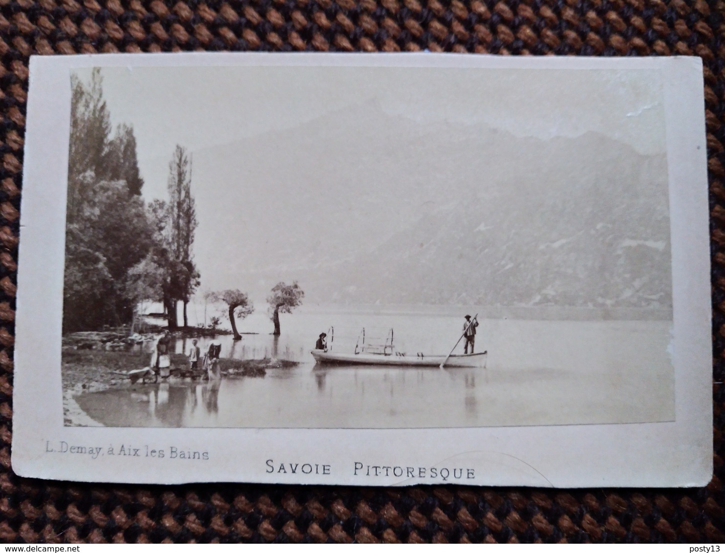 CDV Photo L. Demay, Aix-les-Bains - Savoie Pittoresque - Lac Du Bourget - Animée - Circa 1870 - BE - Lieux