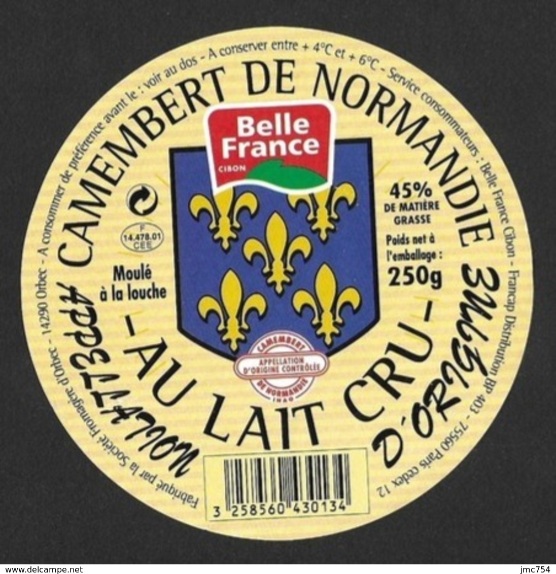 Etiquettes De Fromage.    Camembert De Normandie. - Formaggio