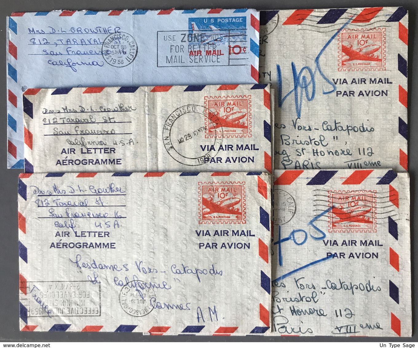 USA - Lot De 5 Aérogrammes (Air Letter) - (B1503) - Otros & Sin Clasificación