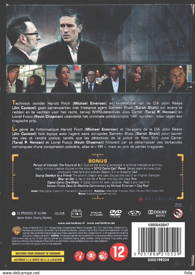 DVD - Person Of Interest Seizoen 1 - 2 - 3 - Autres & Non Classés