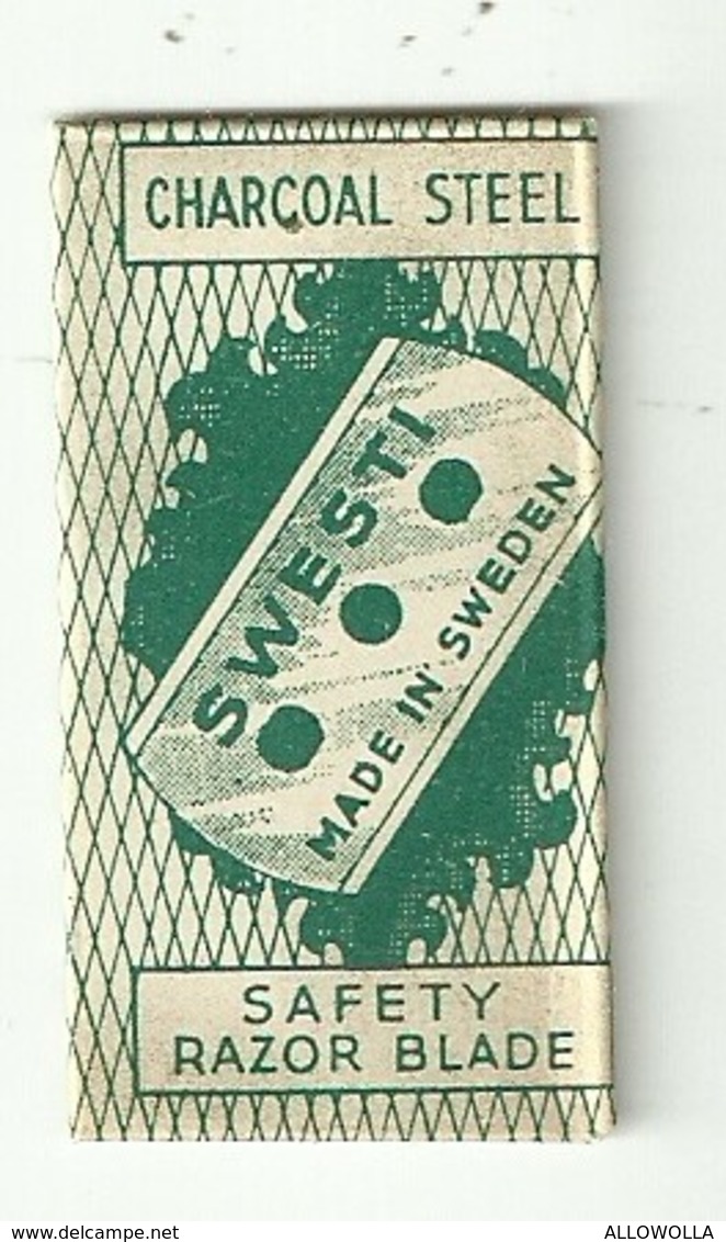 6314 "SWESTI-MADE IN SWEDEN-CHARCOAL STEEL-SAFETY RAZOR BLADE "-CONFEZIONE CON 1 LAMETTA - Scheermesjes