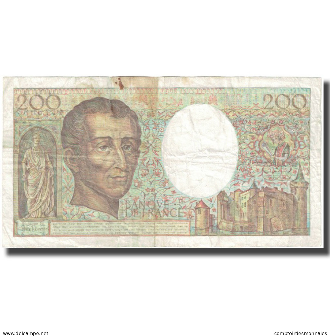 France, 200 Francs, Montesquieu, 1988, TB, Fayette:70.08, KM:155c - 200 F 1981-1994 ''Montesquieu''
